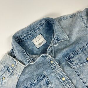 American Eagle Men’s SZ XL Pearl Snap Acid Wash Oversized Button Up Long Sleeve